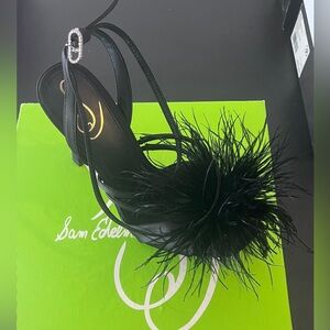 Layton Black Satin Heels